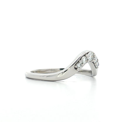 .18 Diamond Contour Wedding Band in 14k White Gold
