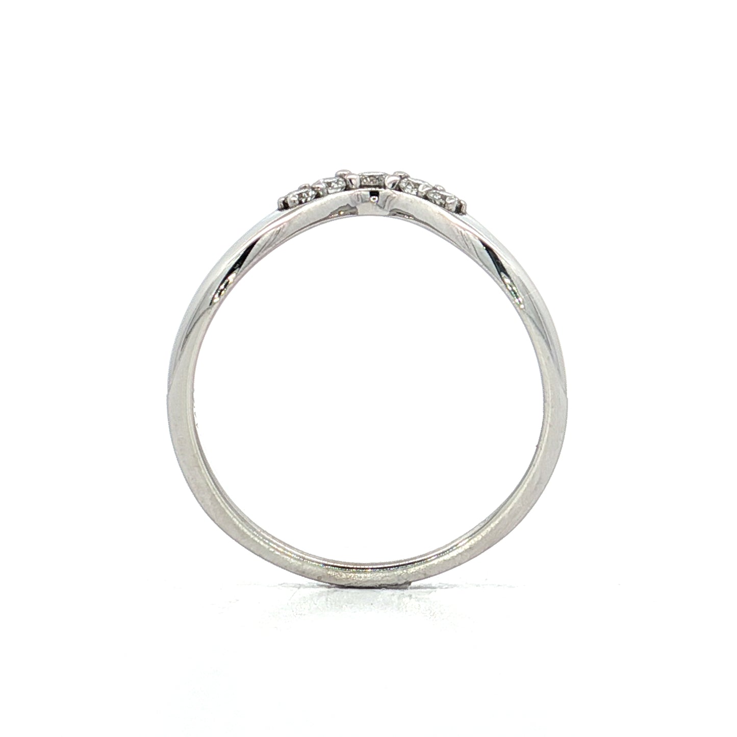 .18 Diamond Contour Wedding Band in 14k White Gold