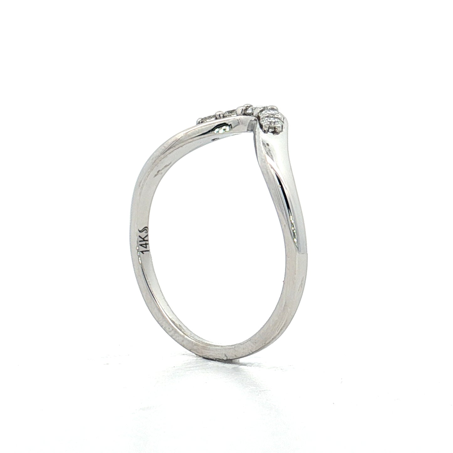 .18 Diamond Contour Wedding Band in 14k White Gold