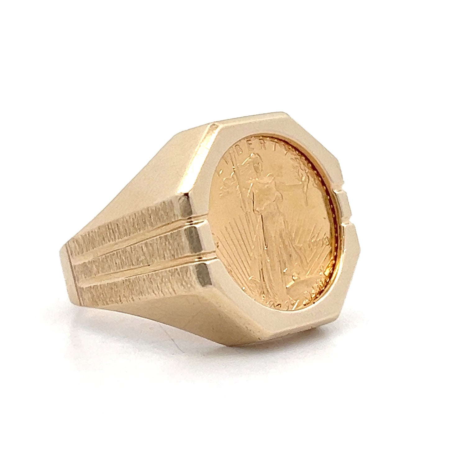 Liberty Coin Cocktail Ring in 22k & 14k Yellow Gold