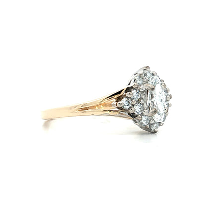 .39 Marquise Diamond Halo Engagement Ring in 14k