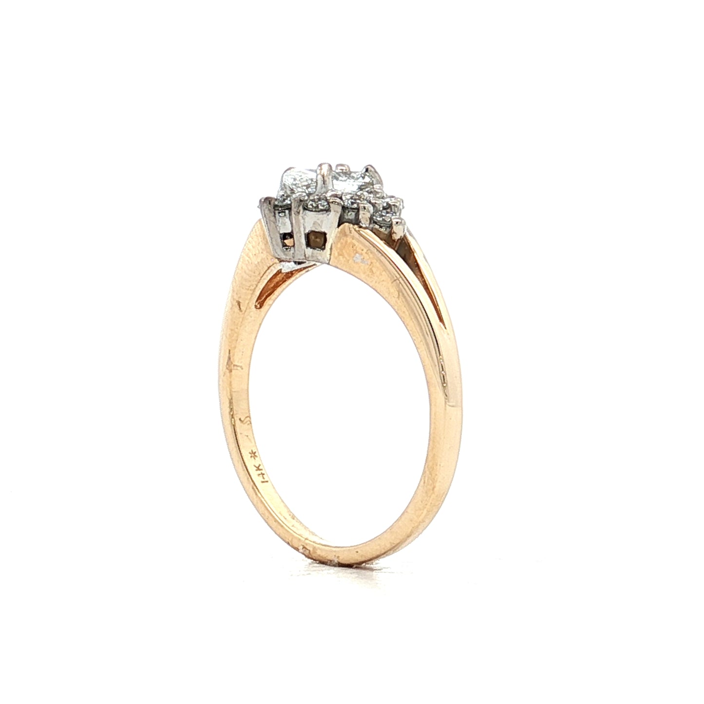 .39 Marquise Diamond Halo Engagement Ring in 14k
