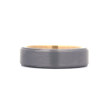 Mens Satin Finished Tantalum Wedding Band in 14k