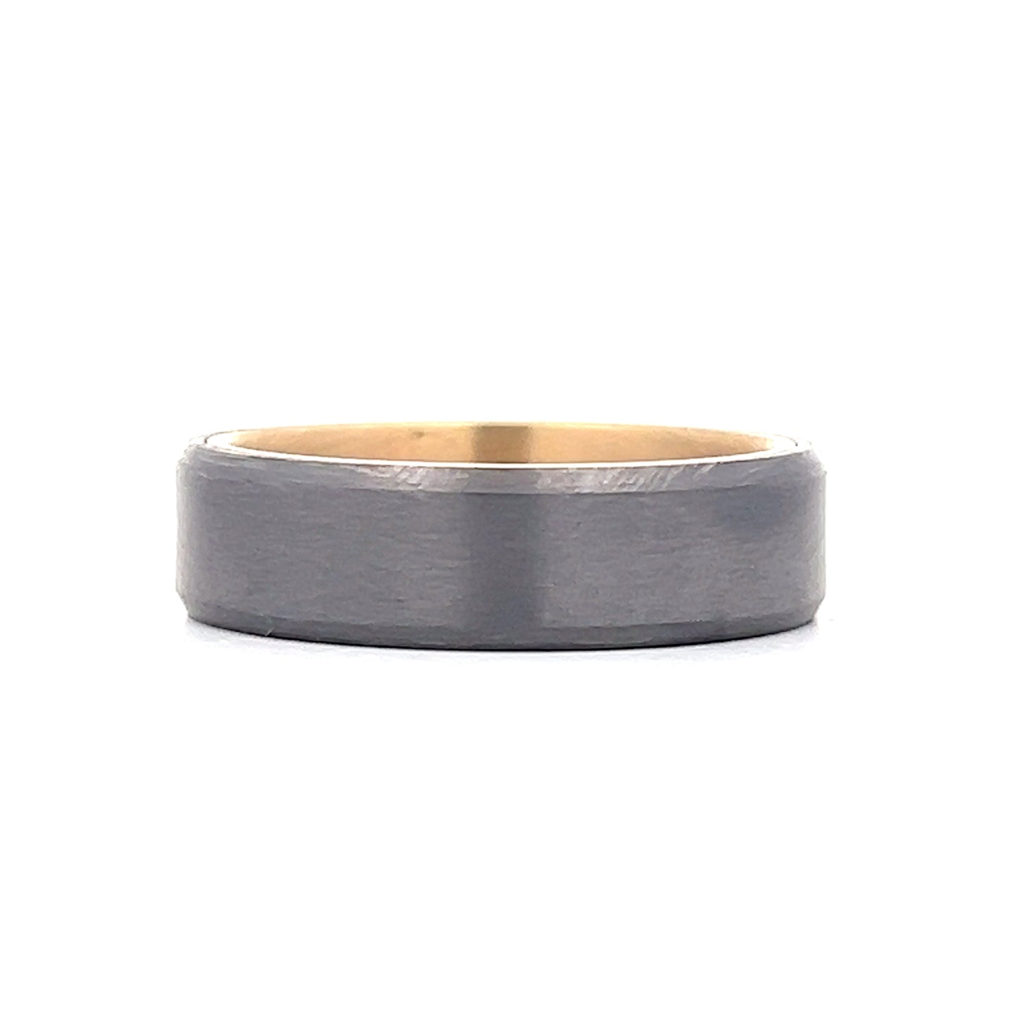 Mens Satin Finished Tantalum Wedding Band in 14k