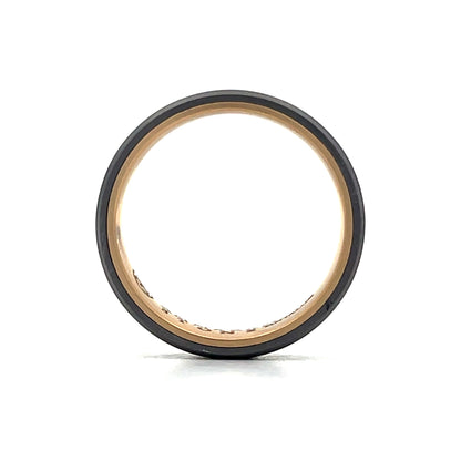 Mens Satin Finished Tantalum Wedding Band in 14k