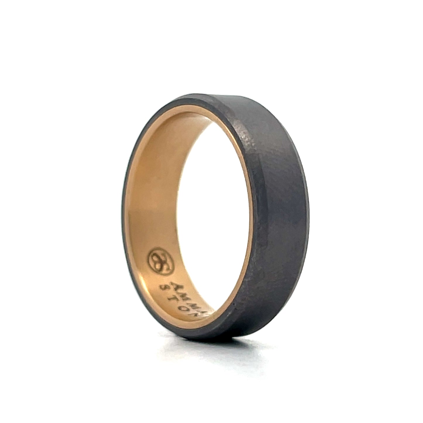 Mens Satin Finished Tantalum Wedding Band in 14k