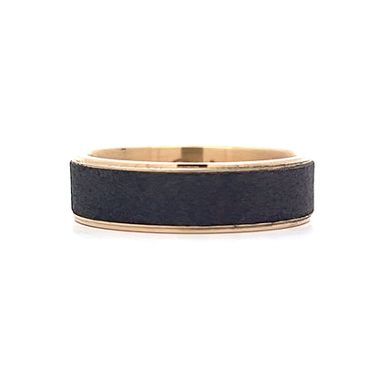 Mens Sandblast Tantalum Wedding Band in 14k
