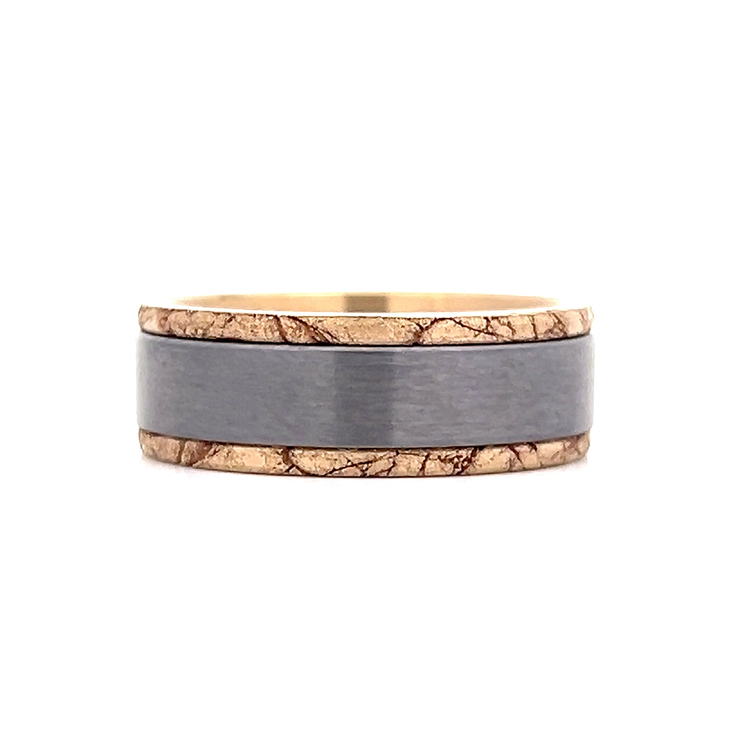 Mens Tantalum Wedding Band in 14k Yellow Gold