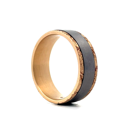 Mens Tantalum Wedding Band in 14k Yellow Gold