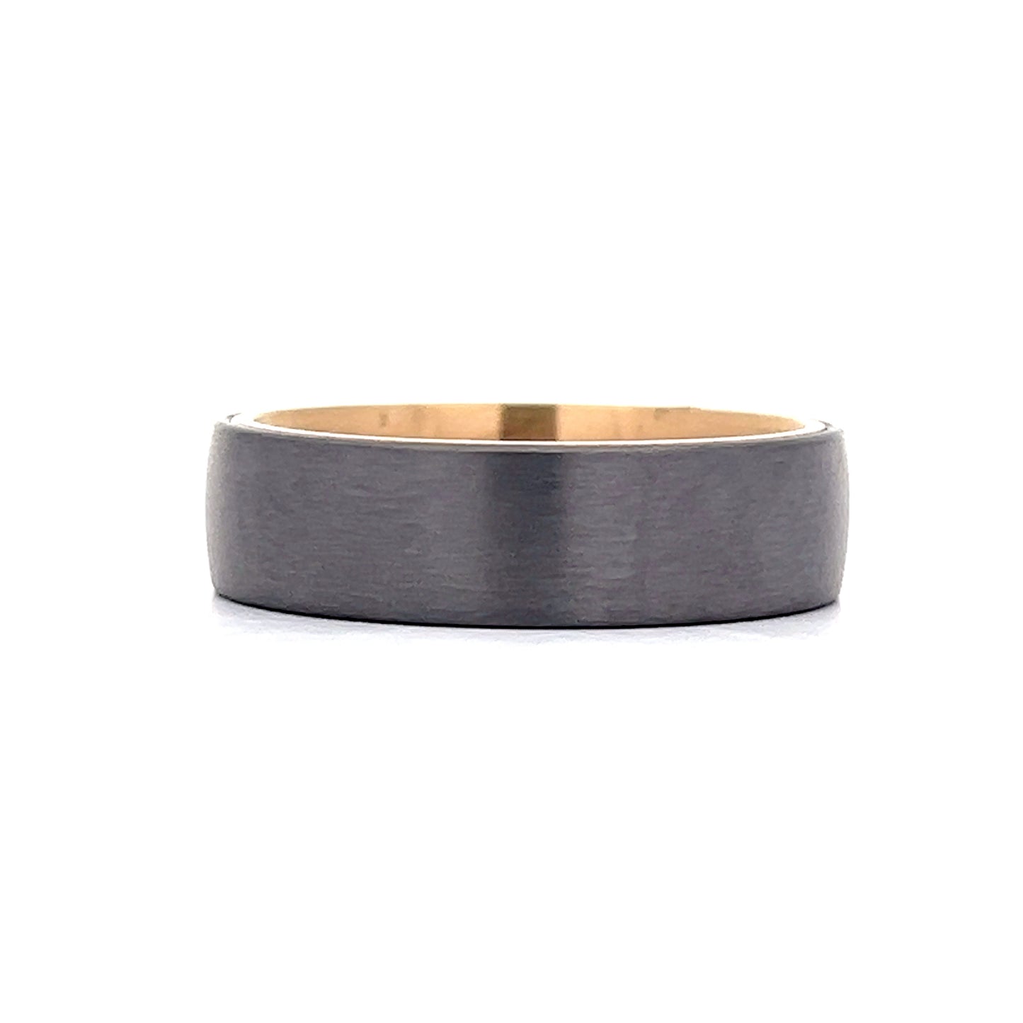 Mens Ice Finish Tantalum Wedding Band in 14k