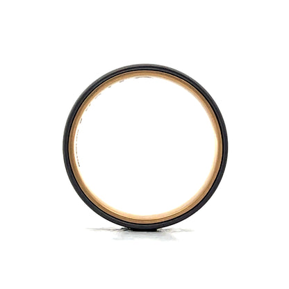 Mens Ice Finish Tantalum Wedding Band in 14k