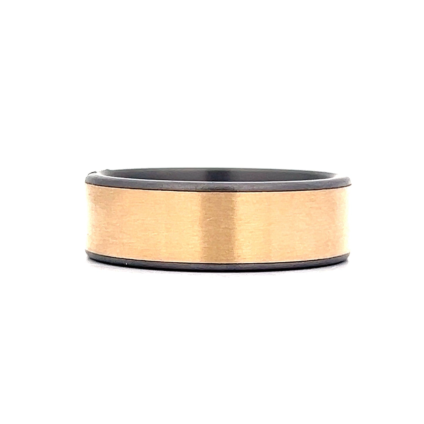 Mens Brushed Tantalum Wedding Band in 14k