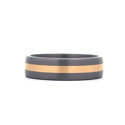 Mens Two-Tone Tantalum Wedding Band in 14k