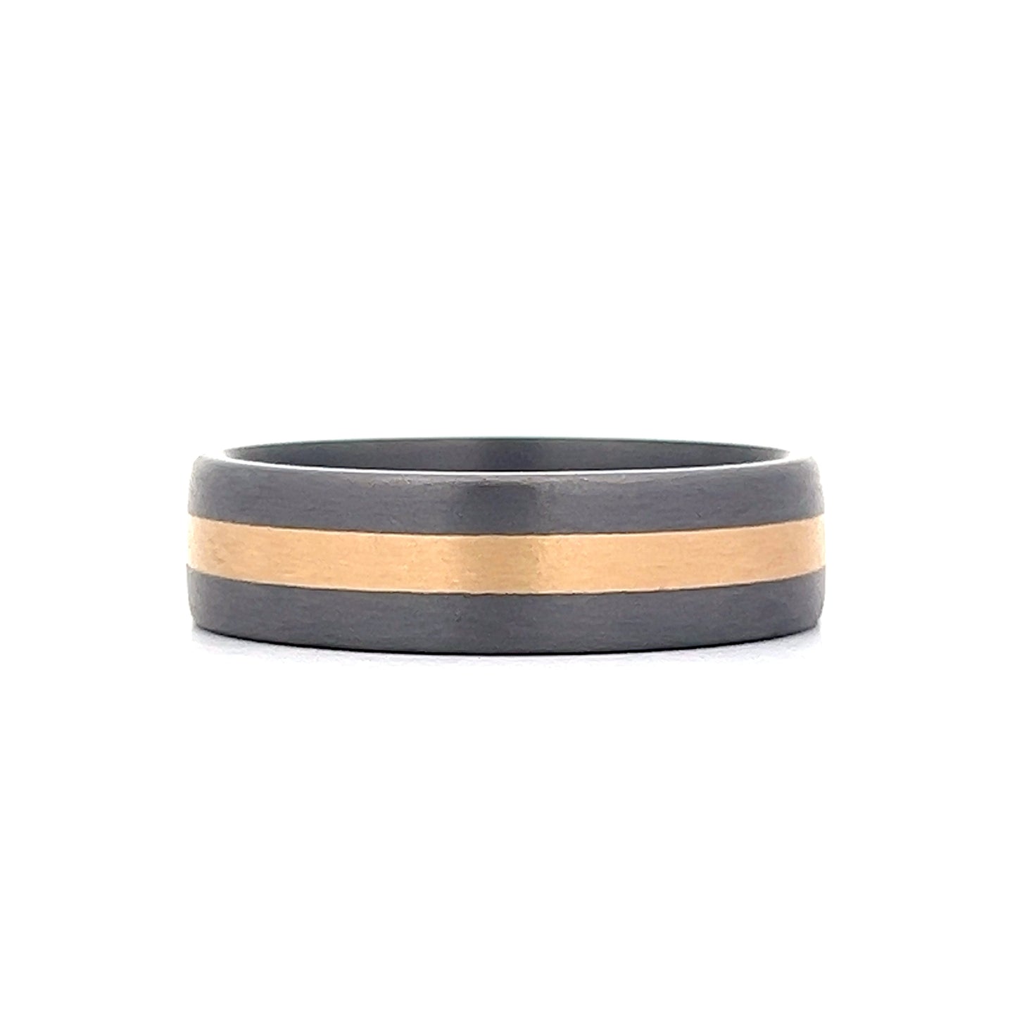 Mens Two-Tone Tantalum Wedding Band in 14k