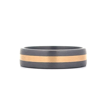 Mens Two-Tone Tantalum Wedding Band in 14k