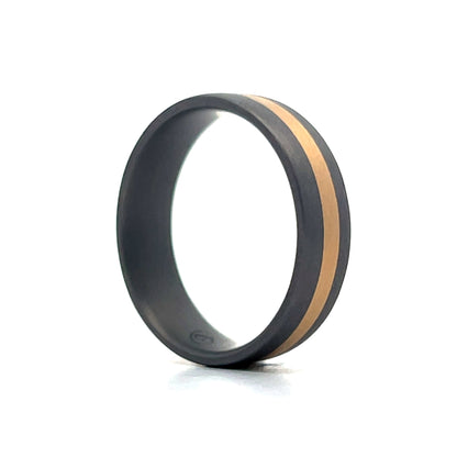 Mens Two-Tone Tantalum Wedding Band in 14k