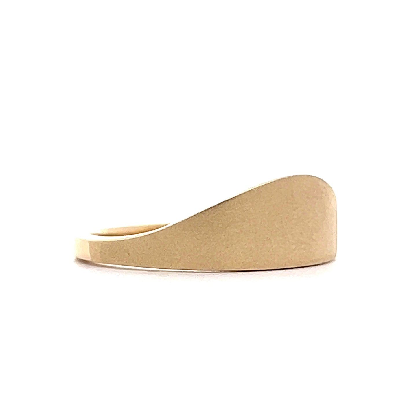 Unisex Asymmetrical Signet Ring in 14k Yellow Gold