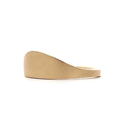 Unisex Asymmetrical Signet Ring in 14k Yellow Gold
