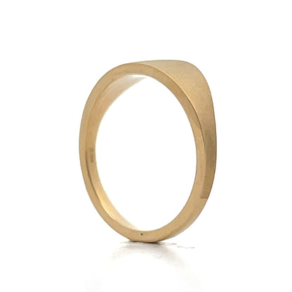 Unisex Asymmetrical Signet Ring in 14k Yellow Gold