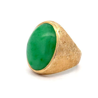 20.85 Vintage Cabochon Jade Cocktail Ring in 14k