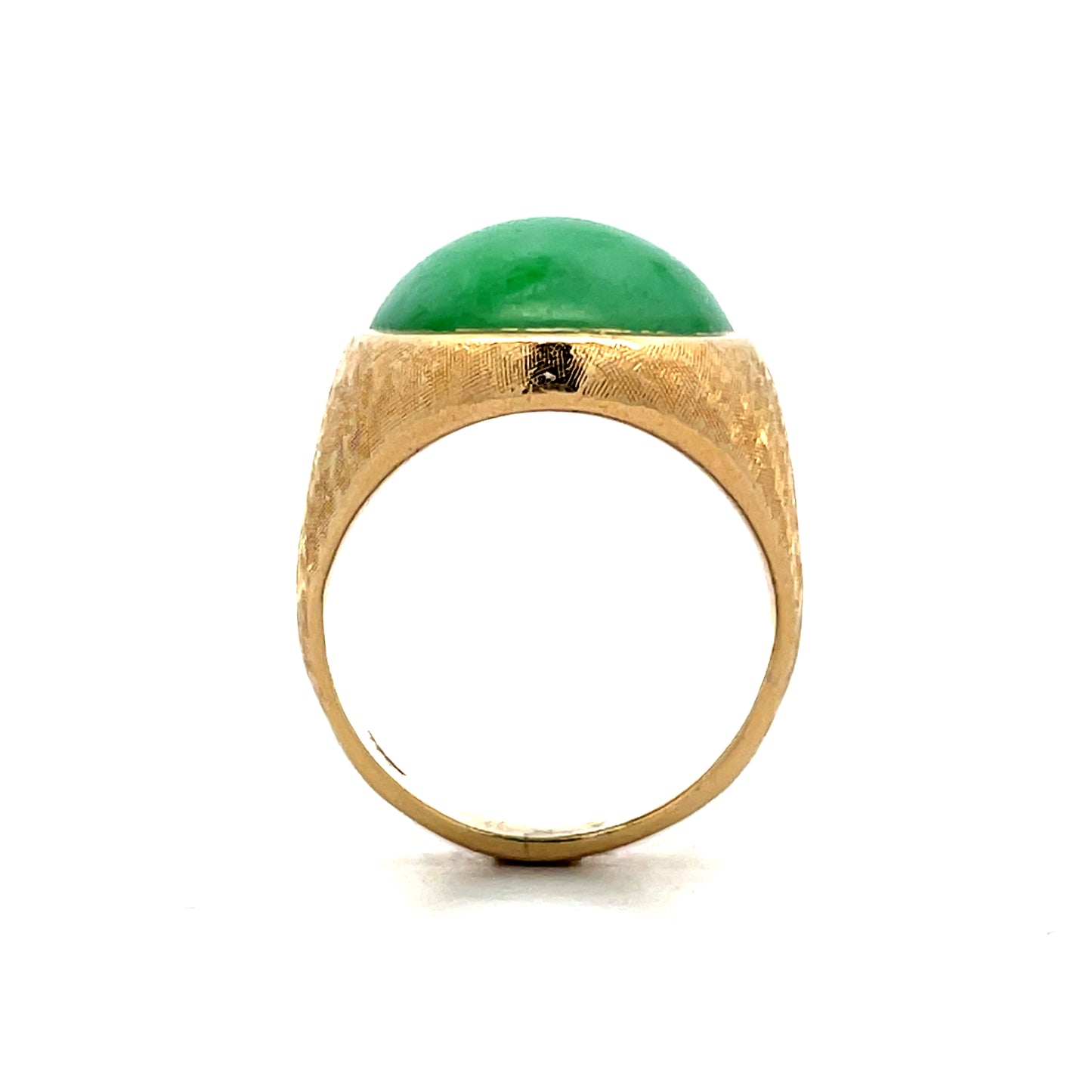 20.85 Vintage Cabochon Jade Cocktail Ring in 14k