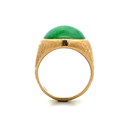 20.85 Vintage Cabochon Jade Cocktail Ring in 14k