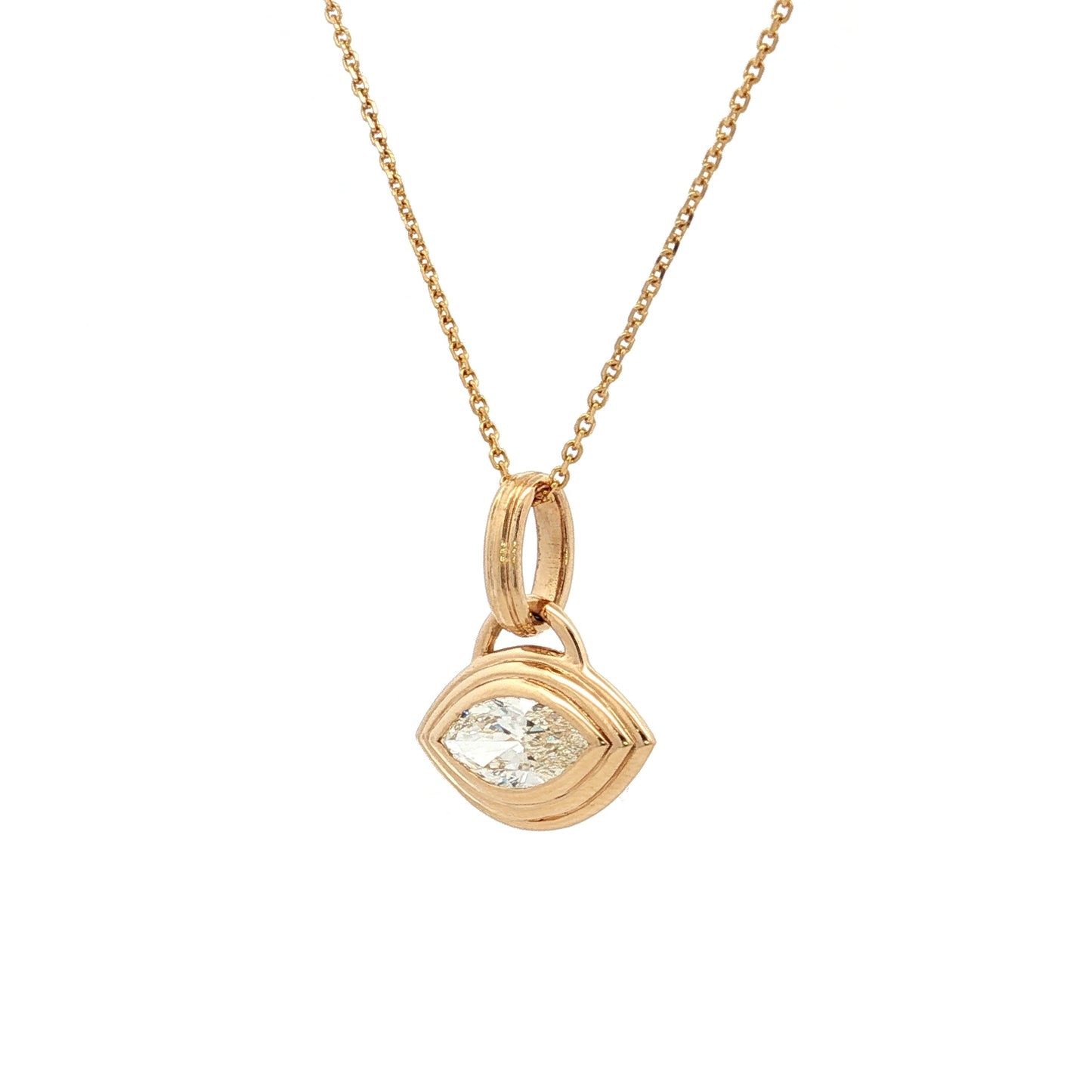 1 Carat Marquise Diamond Pendant Necklace in 18k