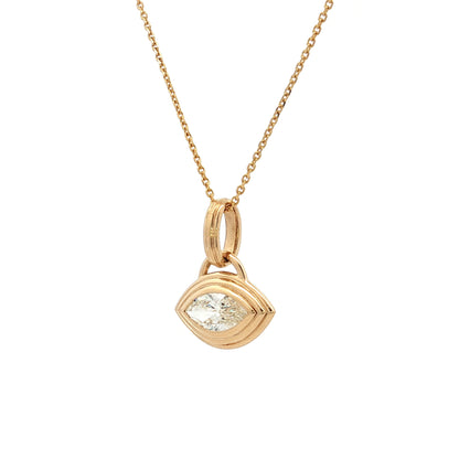 1 Carat Marquise Diamond Pendant Necklace in 18k