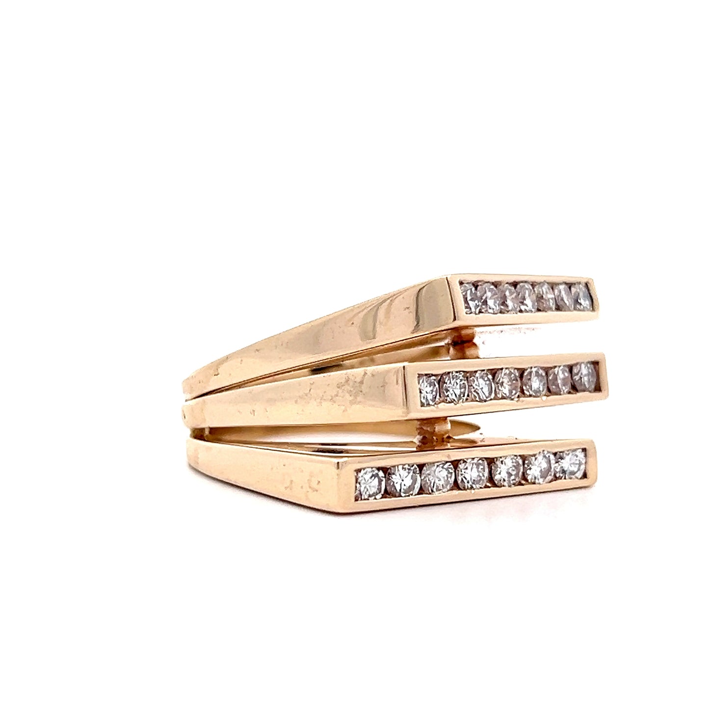 1.36 Diamond Stacking Cocktail Ring in 14k Yellow Gold
