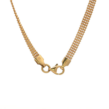 16 Inch Beaded Mesh Chain Necklace in 18k Yellow Gold