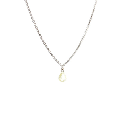 .26 Pear Rose Cut Diamond Pendant Necklace 14k