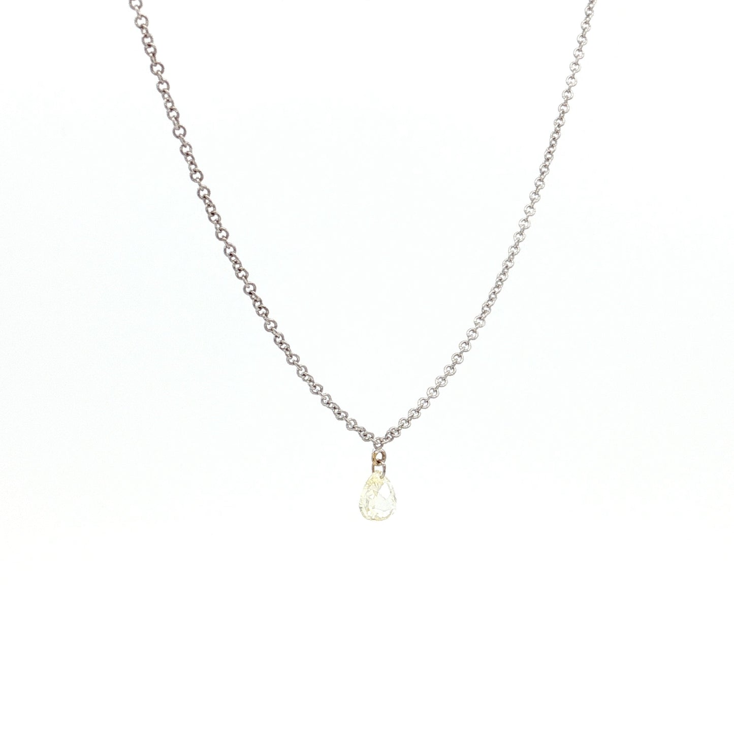 .25 Pear Cut Diamond Pendant Necklace 18k