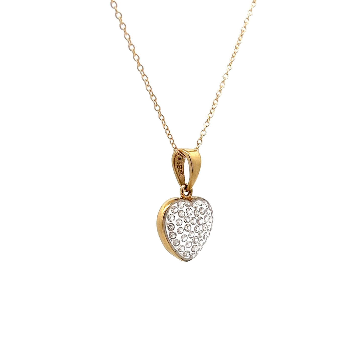 .43 Diamond Heart Shaped Pendant in 18k Yellow Gold