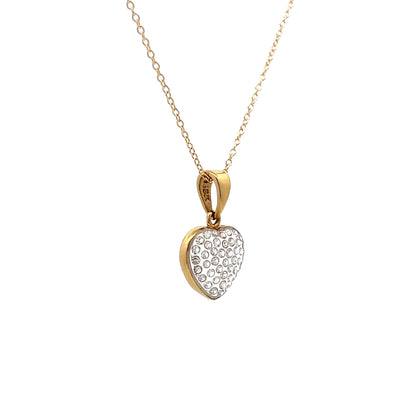 .43 Diamond Heart Shaped Pendant in 18k Yellow Gold