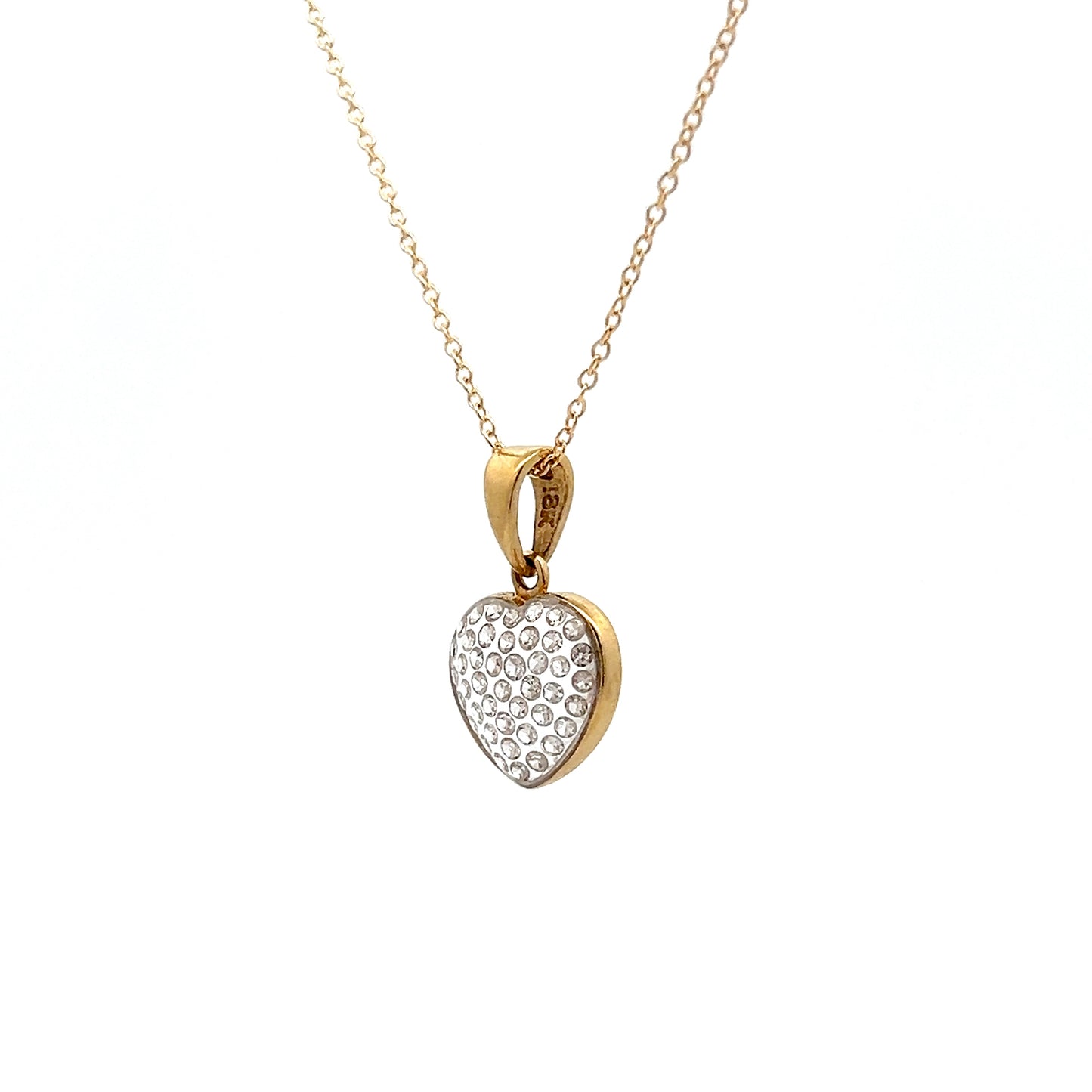 .43 Diamond Heart Shaped Pendant in 18k Yellow Gold