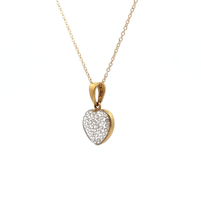 .43 Diamond Heart Shaped Pendant in 18k Yellow Gold