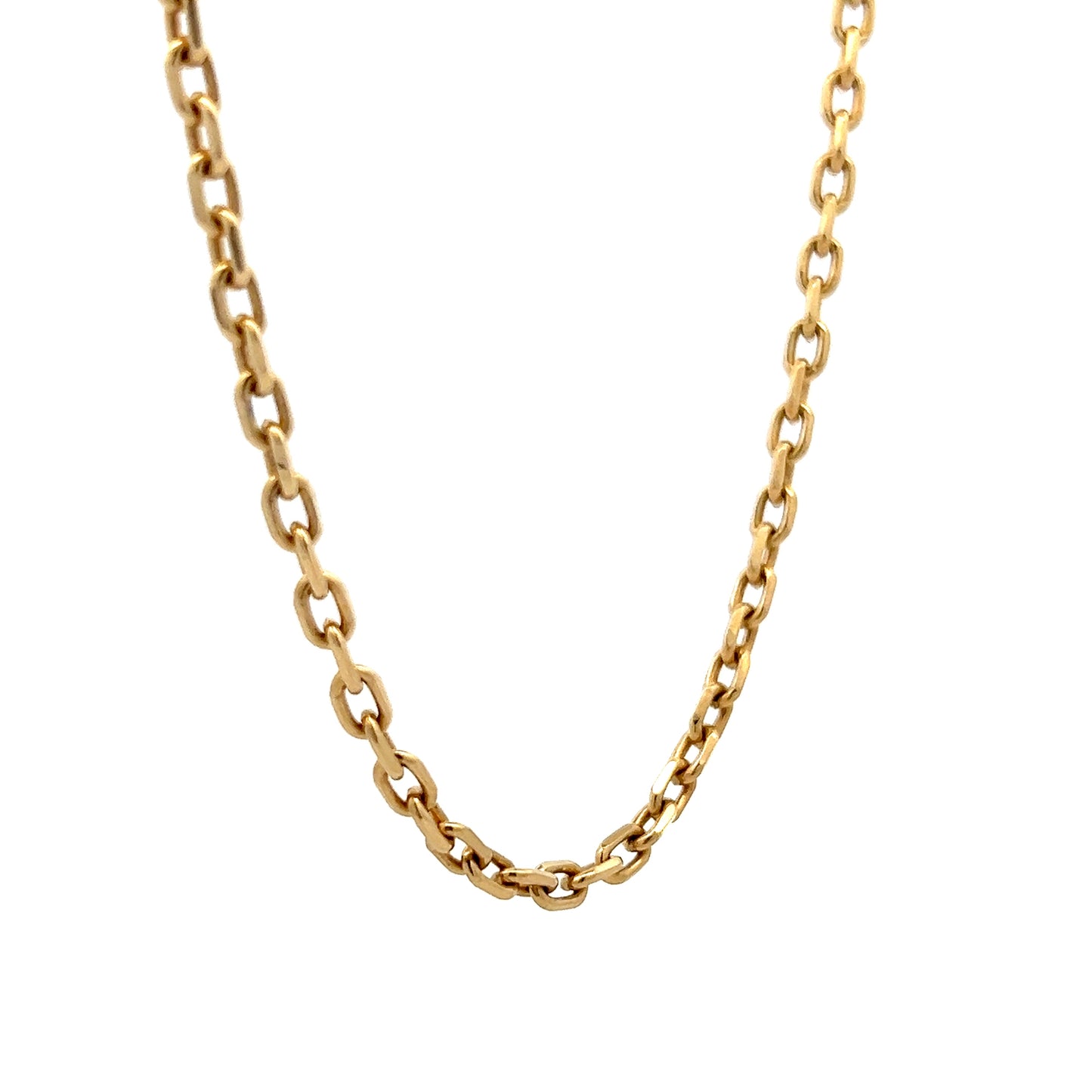 31 Inch Oval Curb Link Necklace in 18k Yellow Gold