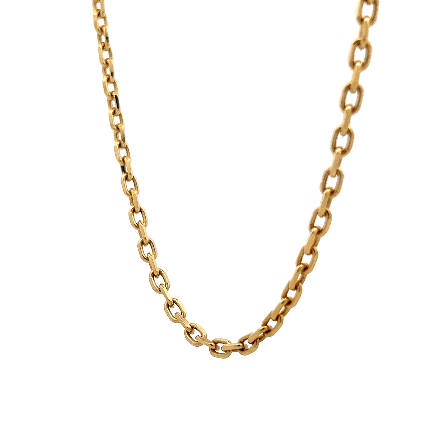 31 Inch Oval Curb Link Necklace in 18k Yellow Gold