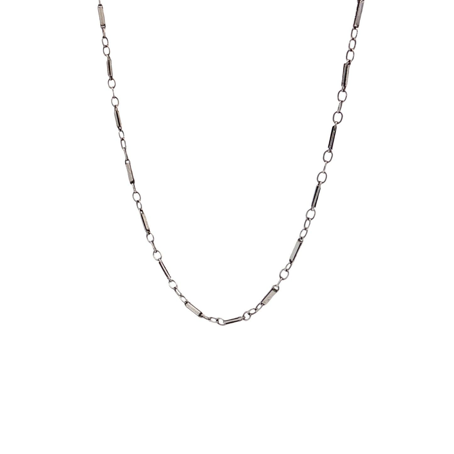 Antique Art Deco Chain Necklace in 14k White Gold