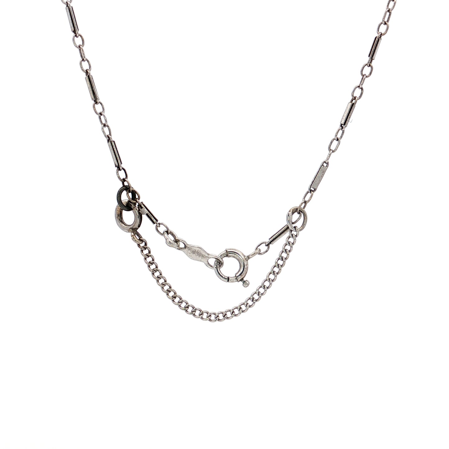 Antique Art Deco Chain Necklace in 14k White Gold