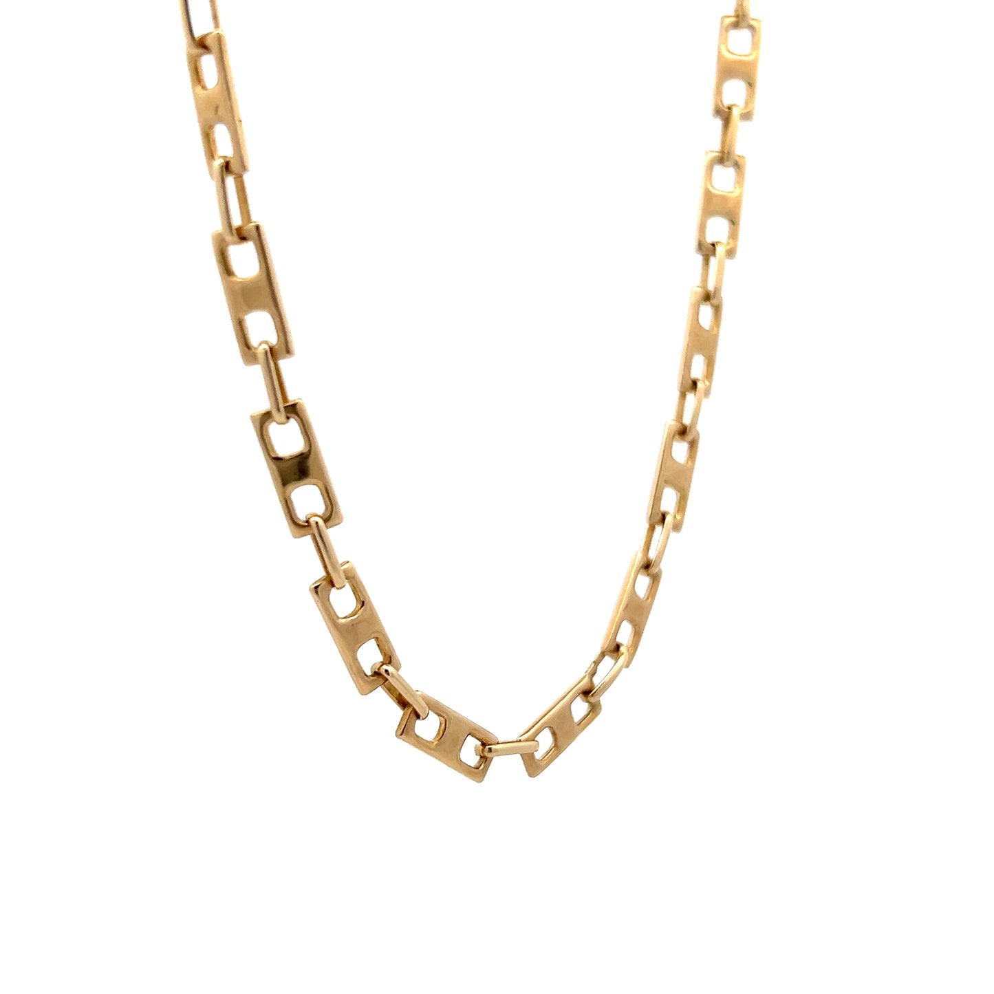 Vintage Rectangular Mariner Link Chain in 14k Yellow Gold
