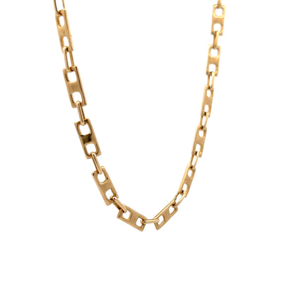 Vintage Rectangular Mariner Link Chain in 14k Yellow Gold