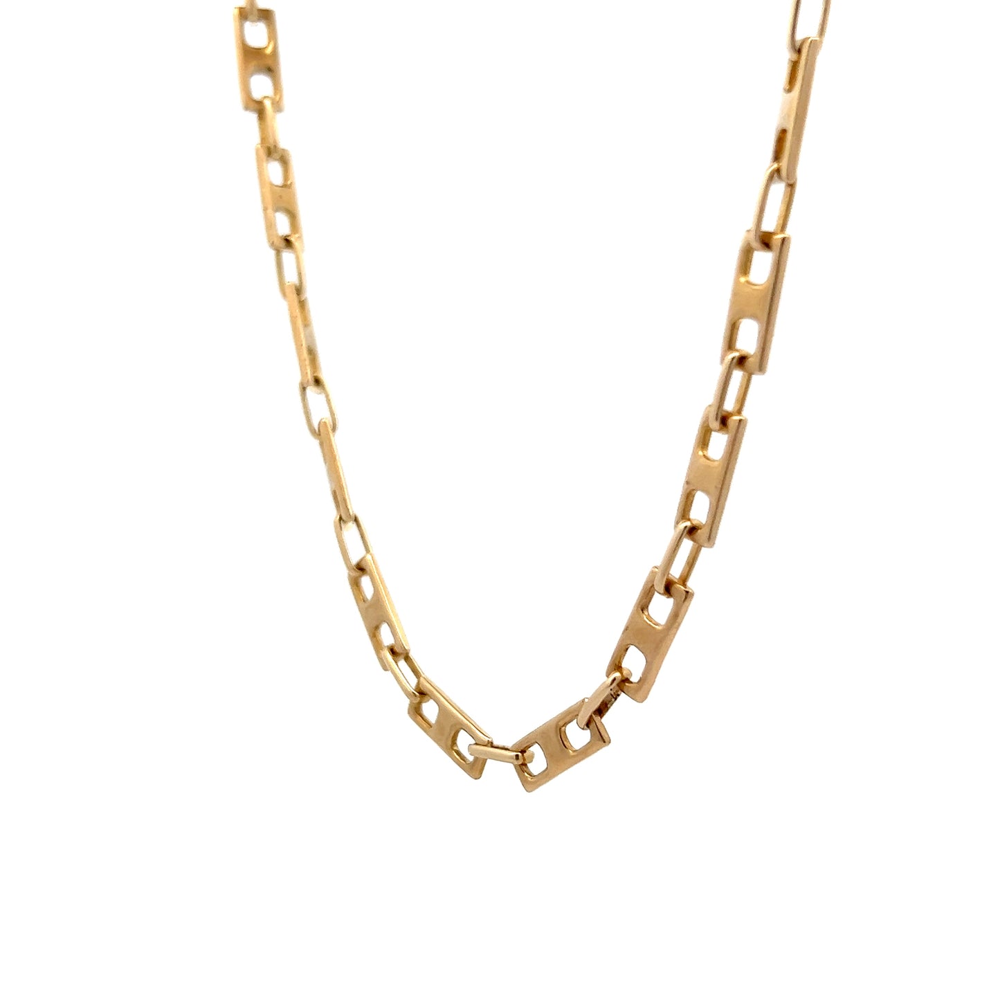 Vintage Rectangular Mariner Link Chain in 14k Yellow Gold