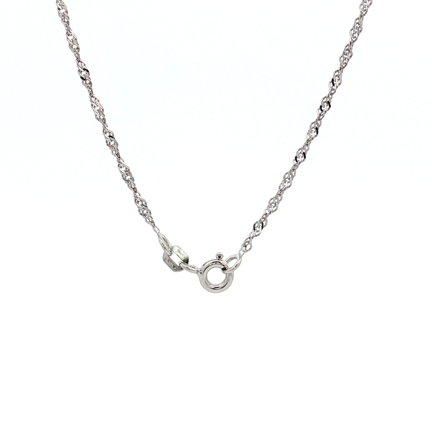 18 Inch Singapore Chain Necklace in 14k White Gold