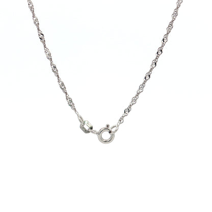 18 Inch Singapore Chain Necklace in 14k White Gold