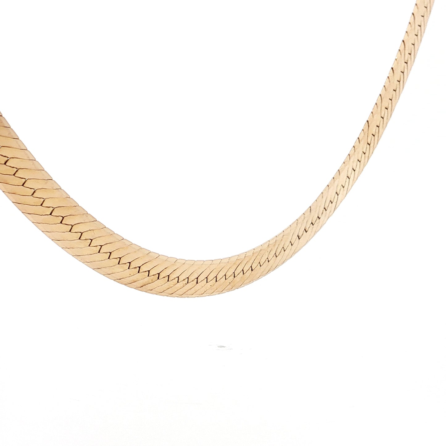 8mm Herringbone Collar Necklace in 14k Yellow Gold