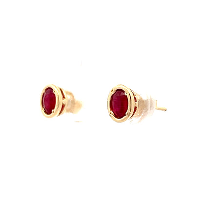 .30 Ruby Stud Earrings in 14k Yellow Gold