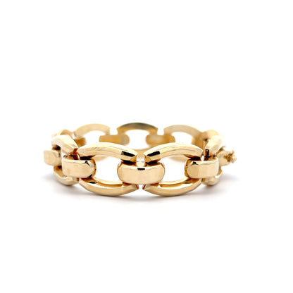 Square Oval Link Bracelet in 14k Yellow Gold