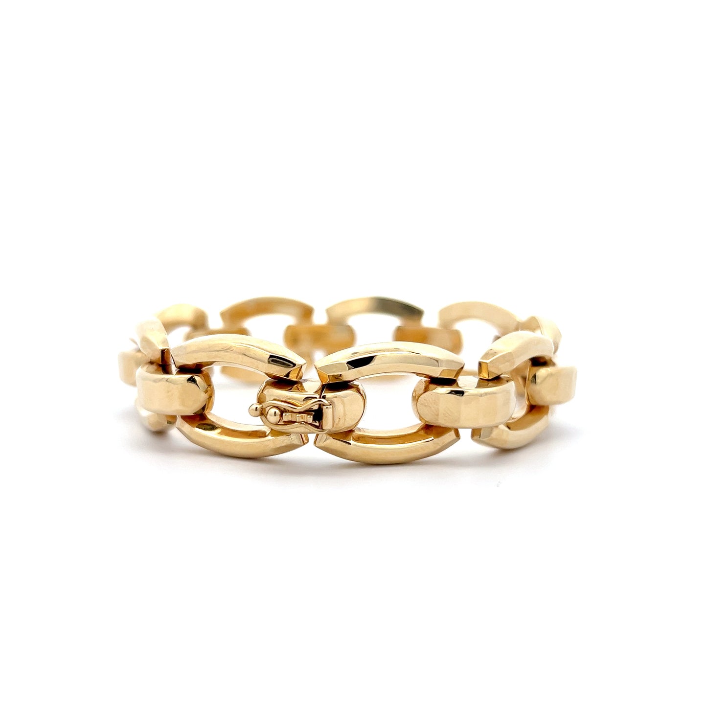 Square Oval Link Bracelet in 14k Yellow Gold