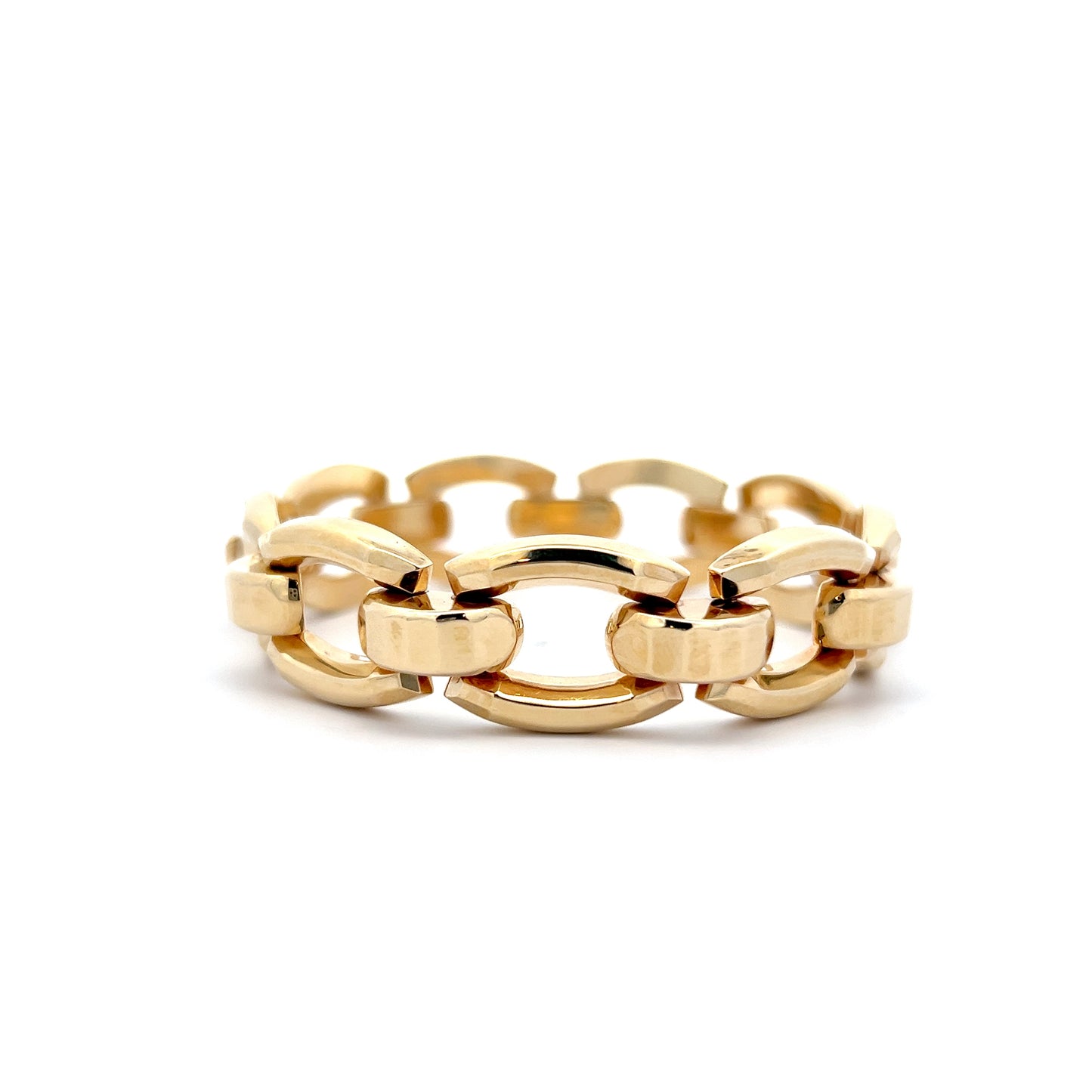 Square Oval Link Bracelet in 14k Yellow Gold